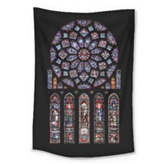 Chartres Cathedral Notre Dame De Paris Amiens Cath Stained Glass Large Tapestry