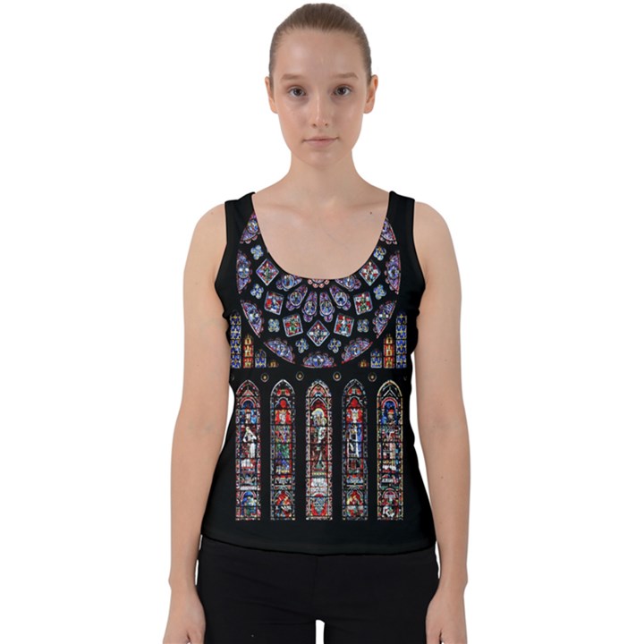 Chartres Cathedral Notre Dame De Paris Amiens Cath Stained Glass Velvet Tank Top