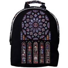 Chartres Cathedral Notre Dame De Paris Amiens Cath Stained Glass Mini Full Print Backpack by Wegoenart