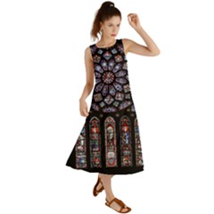 Chartres Cathedral Notre Dame De Paris Amiens Cath Stained Glass Summer Maxi Dress