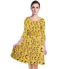 Beer Bubbles Quarter Sleeve Waist Band Dress