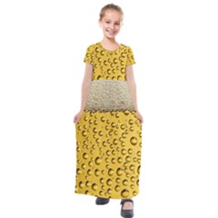 Beer Bubbles Kids  Short Sleeve Maxi Dress