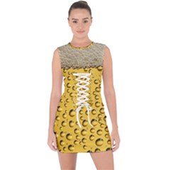 Beer Bubbles Lace Up Front Bodycon Dress