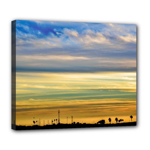 Sunset Silhouette Countryside Landscape Scene Deluxe Canvas 24  X 20  (stretched) by dflcprintsclothing