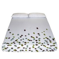 Multicolor Leaves Motif Pattern Print Fitted Sheet (california King Size)