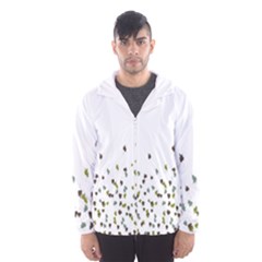 Multicolor Leaves Motif Pattern Print Men s Hooded Windbreaker by dflcprintsclothing