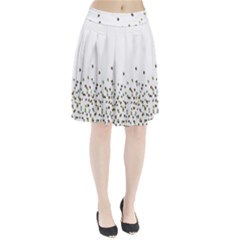 Multicolor Leaves Motif Pattern Print Pleated Skirt by dflcprintsclothing