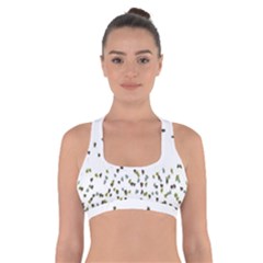 Multicolor Leaves Motif Pattern Print Cross Back Sports Bra