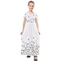 Multicolor Leaves Motif Pattern Print Kids  Short Sleeve Maxi Dress View1