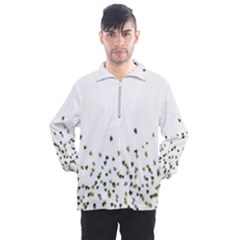 Multicolor Leaves Motif Pattern Print Men s Half Zip Pullover by dflcprintsclothing