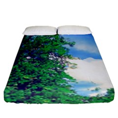 The Deep Blue Sky Fitted Sheet (queen Size) by Fractalsandkaleidoscopes