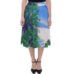 The Deep Blue Sky Classic Midi Skirt by Fractalsandkaleidoscopes