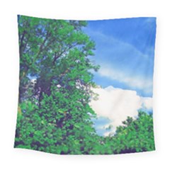 The Deep Blue Sky Square Tapestry (large) by Fractalsandkaleidoscopes