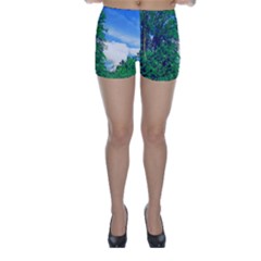 The Deep Blue Sky Skinny Shorts by Fractalsandkaleidoscopes