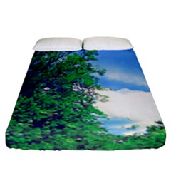 The Deep Blue Sky Fitted Sheet (california King Size) by Fractalsandkaleidoscopes