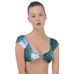 The Deep Blue Sky Cap Sleeve Ring Bikini Top