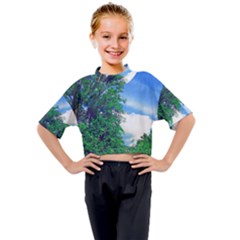 The Deep Blue Sky Kids Mock Neck Tee