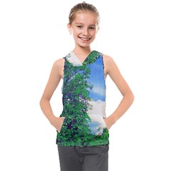 The Deep Blue Sky Kids  Sleeveless Hoodie by Fractalsandkaleidoscopes