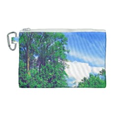 The Deep Blue Sky Canvas Cosmetic Bag (large) by Fractalsandkaleidoscopes