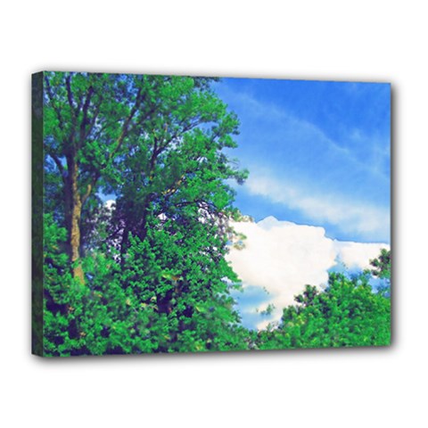 The Deep Blue Sky Canvas 16  X 12  (stretched) by Fractalsandkaleidoscopes