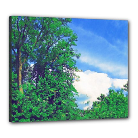 The Deep Blue Sky Canvas 24  X 20  (stretched) by Fractalsandkaleidoscopes