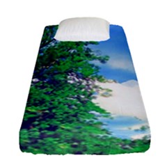 The Deep Blue Sky Fitted Sheet (single Size) by Fractalsandkaleidoscopes