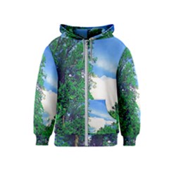 The Deep Blue Sky Kids  Zipper Hoodie by Fractalsandkaleidoscopes