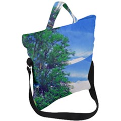 The Deep Blue Sky Fold Over Handle Tote Bag by Fractalsandkaleidoscopes