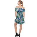 Fantasy Garden Blue Off Shoulder Chiffon Dress View2