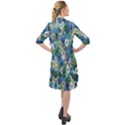 Fantasy Garden Blue Long Sleeve Mini Shirt Dress View2