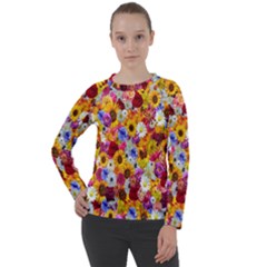 Fantasy Garden Yellow Women s Long Sleeve Raglan Tee