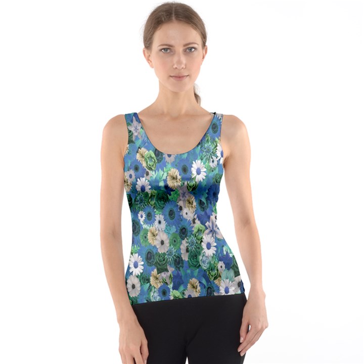 Fantasy Garden Blue Tank Top