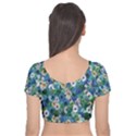 Fantasy Garden Blue Velvet Short Sleeve Crop Top  View2