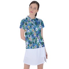 Fantasy Garden Blue Women s Polo Tee