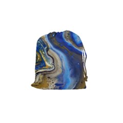 Peinture Acrylique Bleu Drawstring Pouch (small) by kcreatif