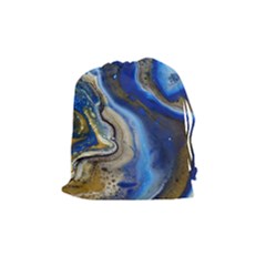 Peinture Acrylique Bleu Drawstring Pouch (medium) by kcreatif