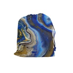 Peinture Acrylique Bleu Drawstring Pouch (large) by kcreatif