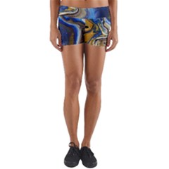 Peinture Acrylique Bleu Yoga Shorts by kcreatif