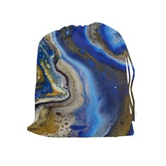 Peinture Acrylique Bleu Drawstring Pouch (xl) by kcreatif