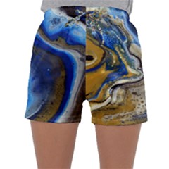 Peinture Acrylique Bleu Sleepwear Shorts by kcreatif