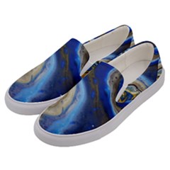 Peinture Acrylique Bleu Men s Canvas Slip Ons by kcreatif