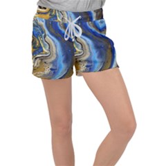 Peinture Acrylique Bleu Velour Lounge Shorts by kcreatif