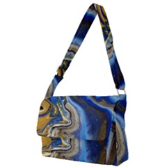 Peinture Acrylique Bleu Full Print Messenger Bag (l)