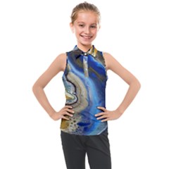 Peinture Acrylique Bleu Kids  Sleeveless Polo Tee