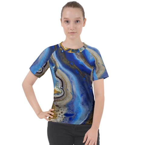 Peinture Acrylique Bleu Women s Sport Raglan Tee by kcreatif