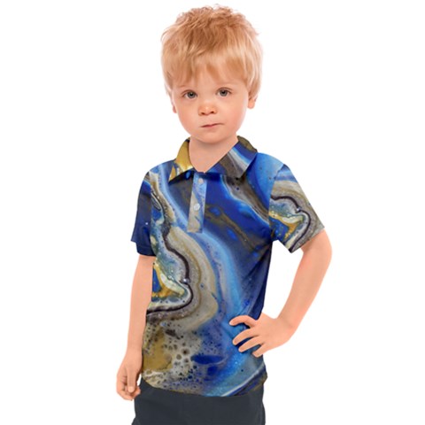 Peinture Acrylique Bleu Kids  Polo Tee by kcreatif