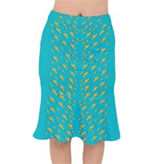 Sakura In Yellow And Colors From The Sea Short Mermaid Skirt by pepitasart