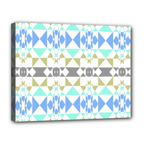 Multicolored Geometric Pattern Canvas 14  X 11  (stretched)