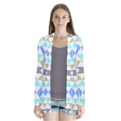 Multicolored Geometric Pattern Drape Collar Cardigan by dflcprintsclothing