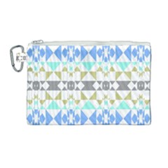 Multicolored Geometric Pattern Canvas Cosmetic Bag (large)